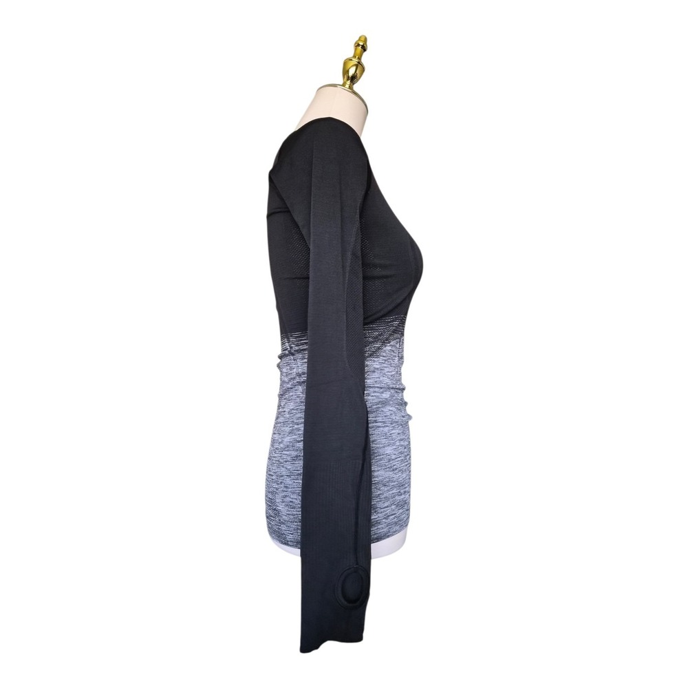 Lululemon Swiftly Tech Long Sleeve Shirt Two Tone Black/Grey Size 4‎ Athleisure - Picture 4 of 7